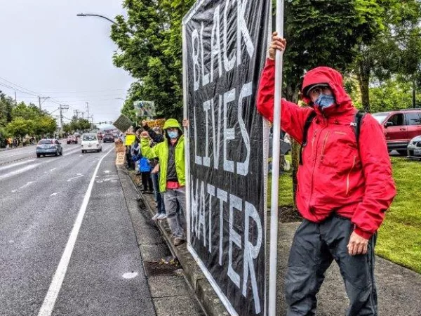 A1 Design Build crew at a protest in support of BLM after George Floyd's murder